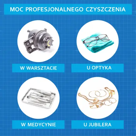 Przykłady zastosowań myjki ultradźwiękowej Emmi 100 HC Plus
