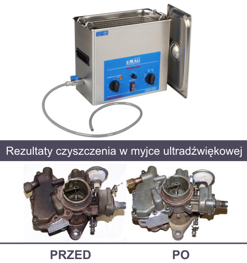 Czyszczenie gaźników w myjce ultradźwiękowej
