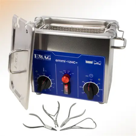 Zestaw myjka ultradźwiękowa podologiczna mała koszyk i płyny